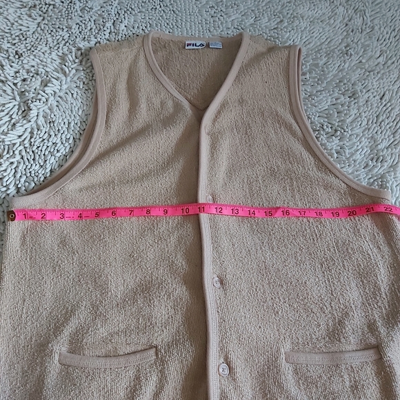 Fila tan terry cloth vest- size large - Picture 5 of 6